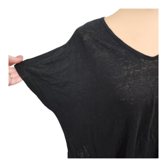Vince linen dolman sleeves blouse size medium black - Picture 2 of 7